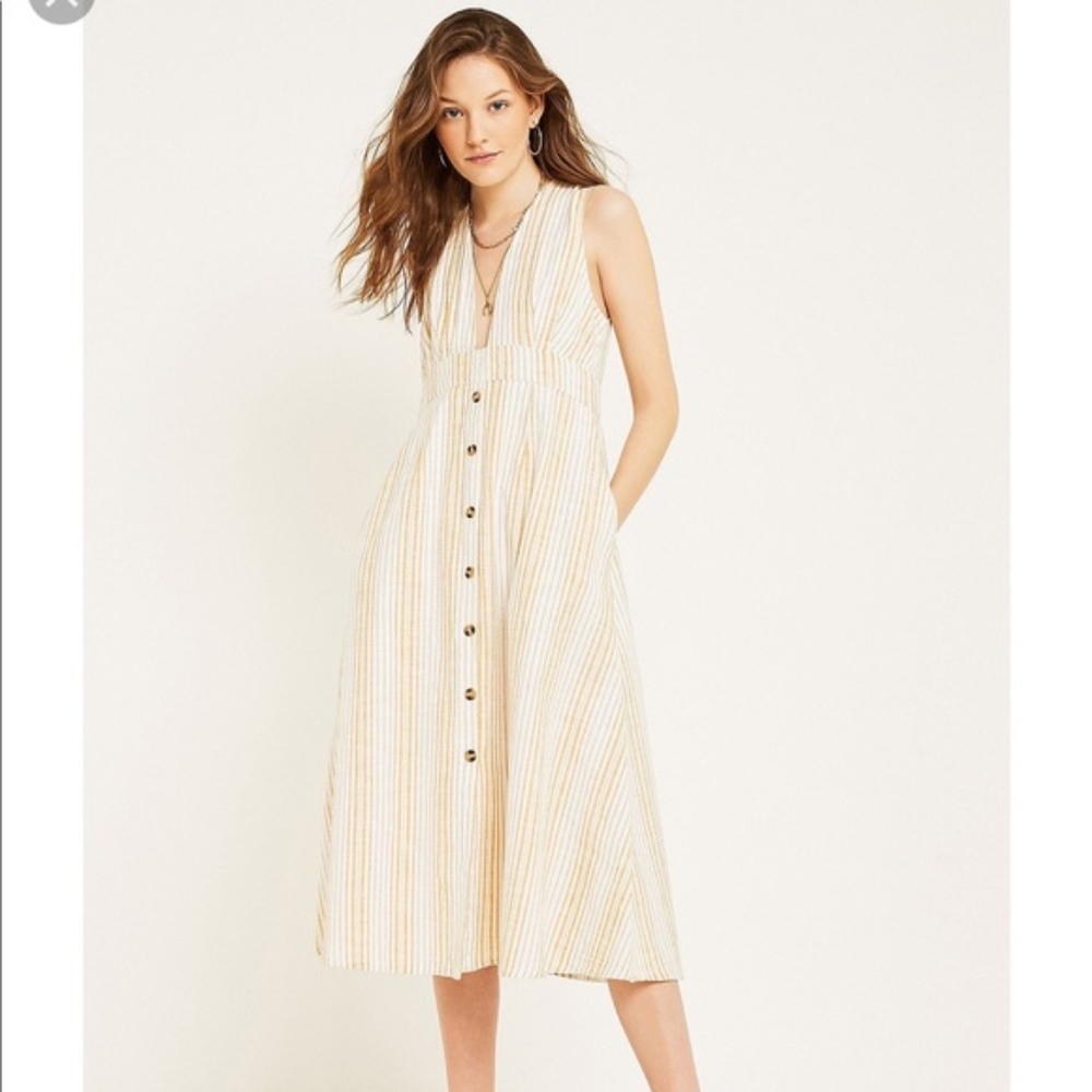 UO Millie Plunging Midi Dress